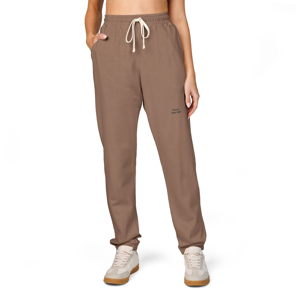Garment-Dyed Fleece Sweatpants — Minimal Embroidered Joggers