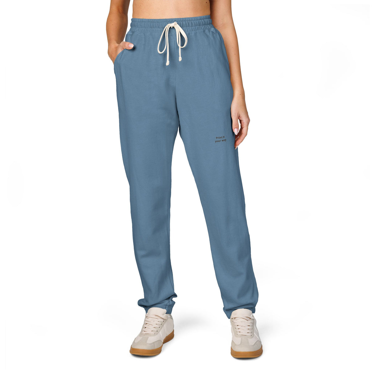 Garment-Dyed Fleece Sweatpants — Minimal Embroidered Joggers