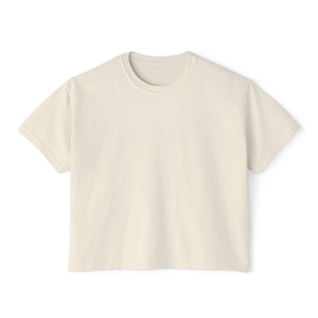 Print on Demand, Women's Boxy Tee — Minimal Cropped Crewneck T-Shirt