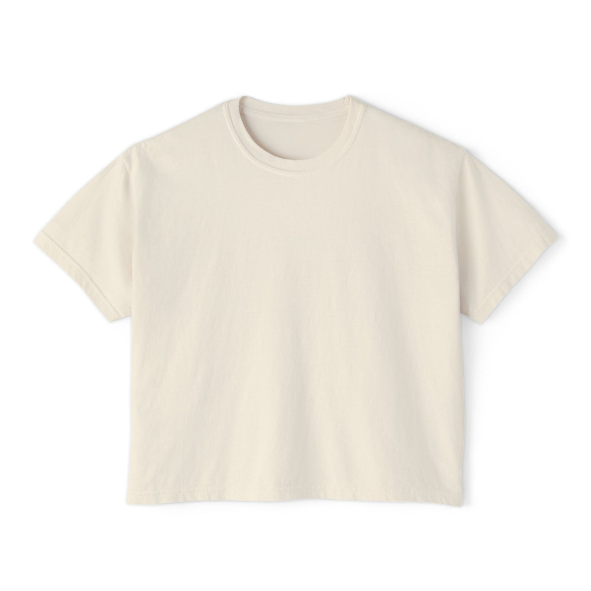 Print on Demand, Women's Boxy Tee — Minimal Cropped Crewneck T-Shirt