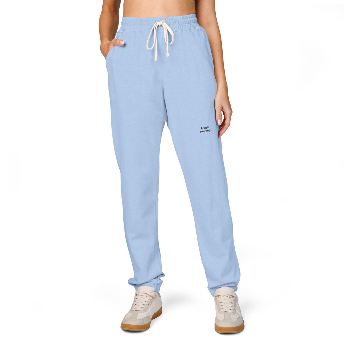 Garment-Dyed Fleece Sweatpants — Minimal Embroidered Joggers