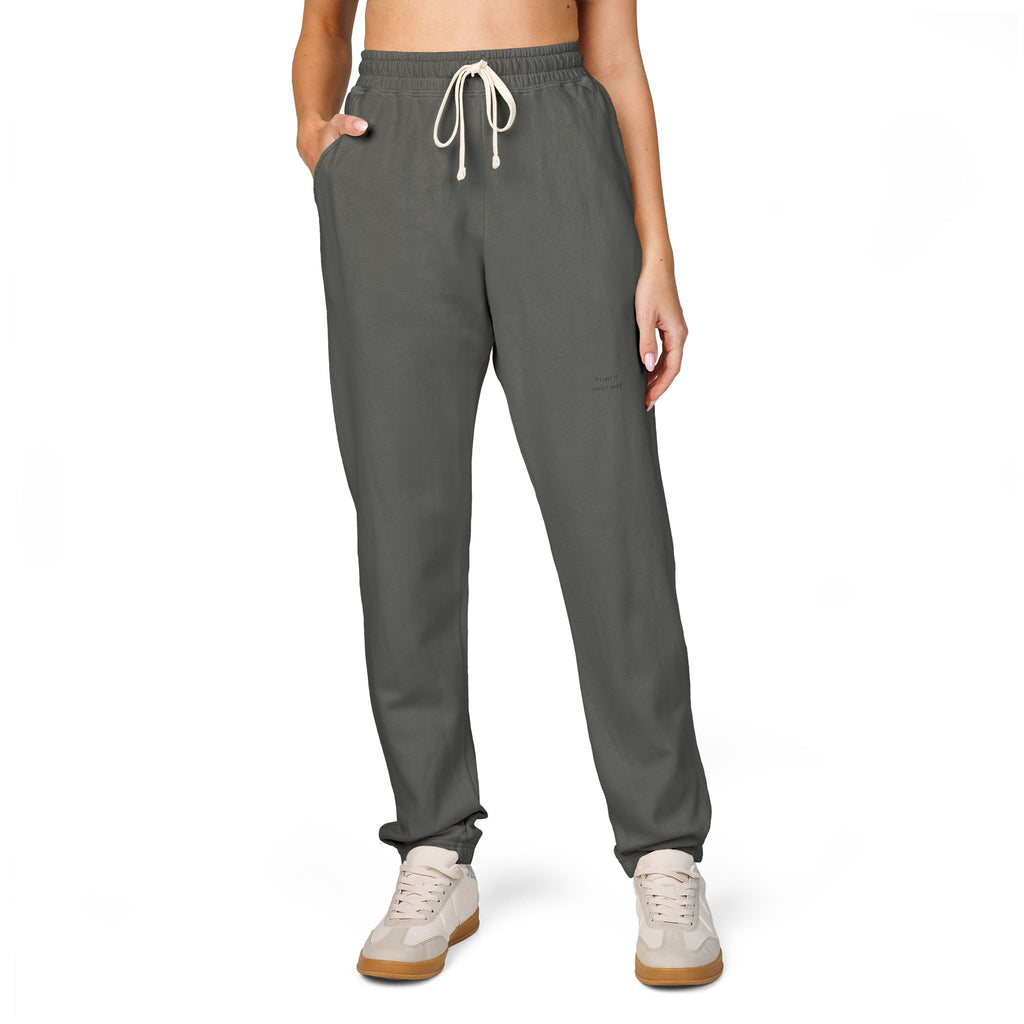 Garment-Dyed Fleece Sweatpants — Minimal Embroidered Joggers
