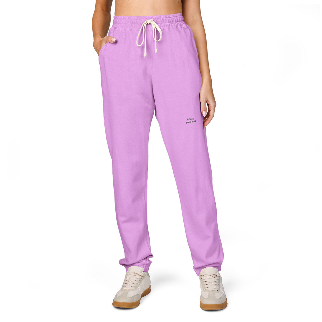 Garment-Dyed Fleece Sweatpants — Minimal Embroidered Joggers