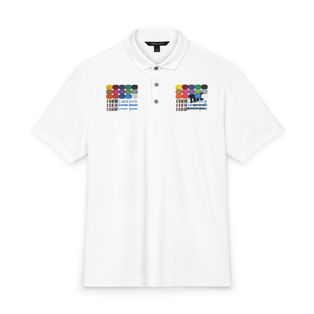 Print on Demand, Men's Polo — Colorful Paint Swatch Graphic Chest Print