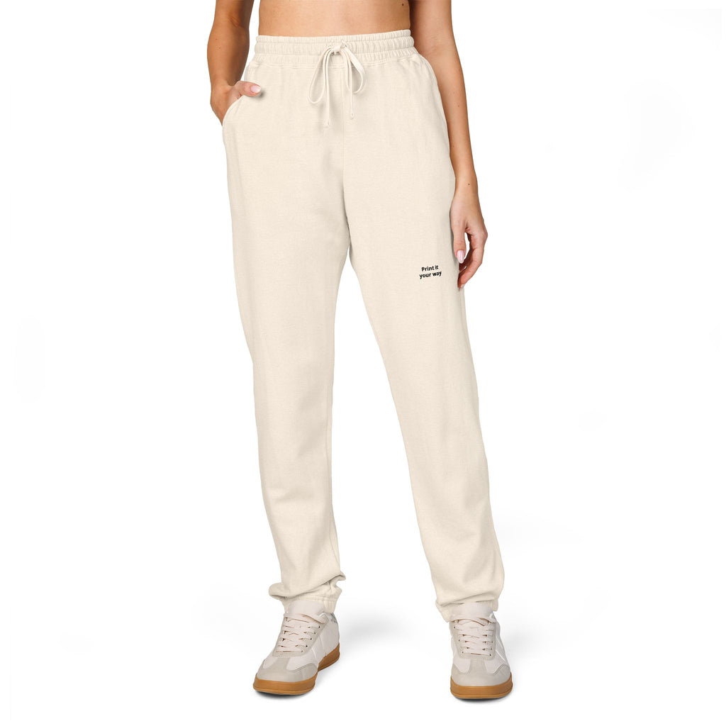 Garment-Dyed Fleece Sweatpants — Minimal Embroidered Joggers