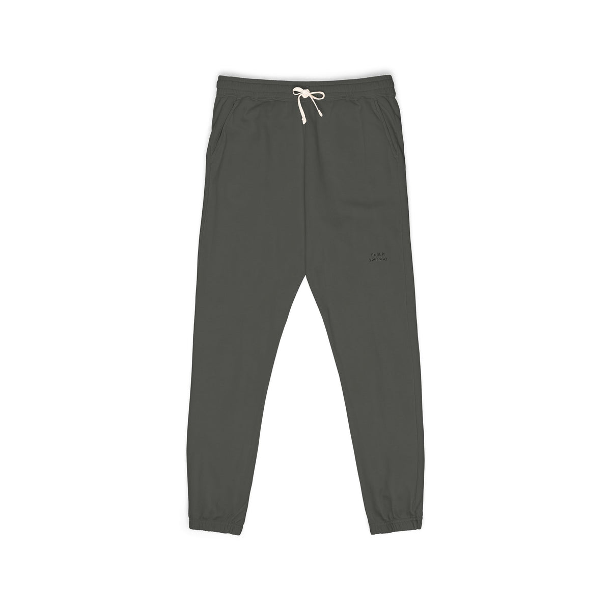 Garment-Dyed Fleece Sweatpants — Minimal Embroidered Joggers