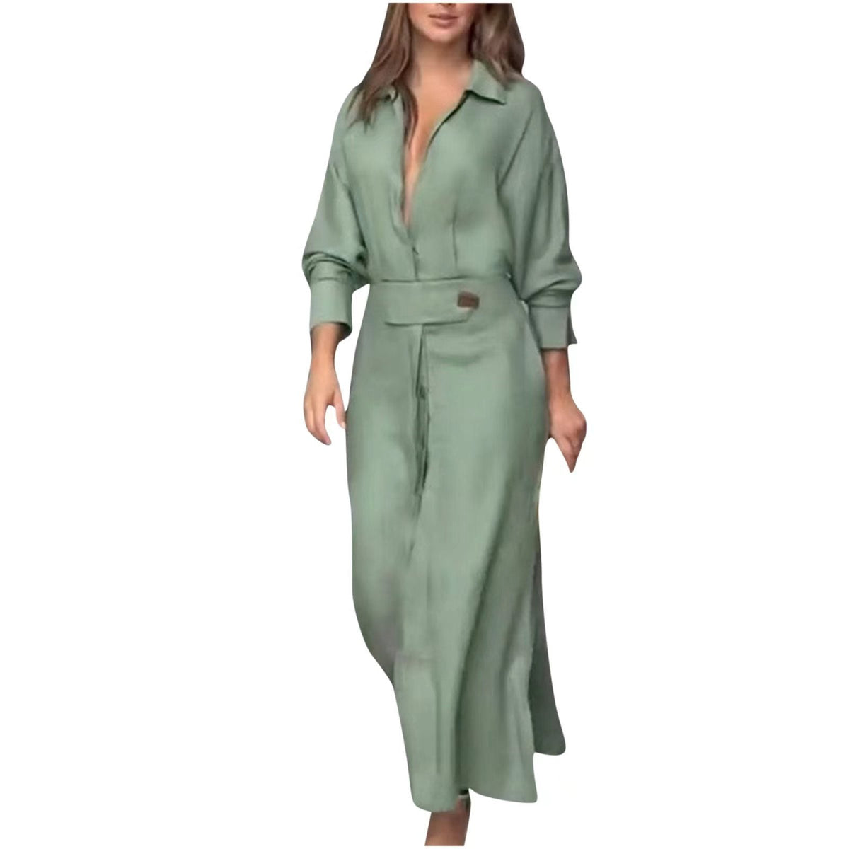 Robe Longue Style Chemise Fluide – Confort & Élégance