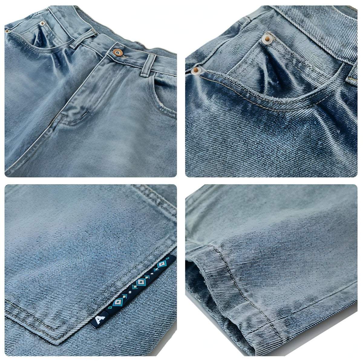 Jean Baggy Rétro Ample – Style Délavé Urbain/ wide leg jeans