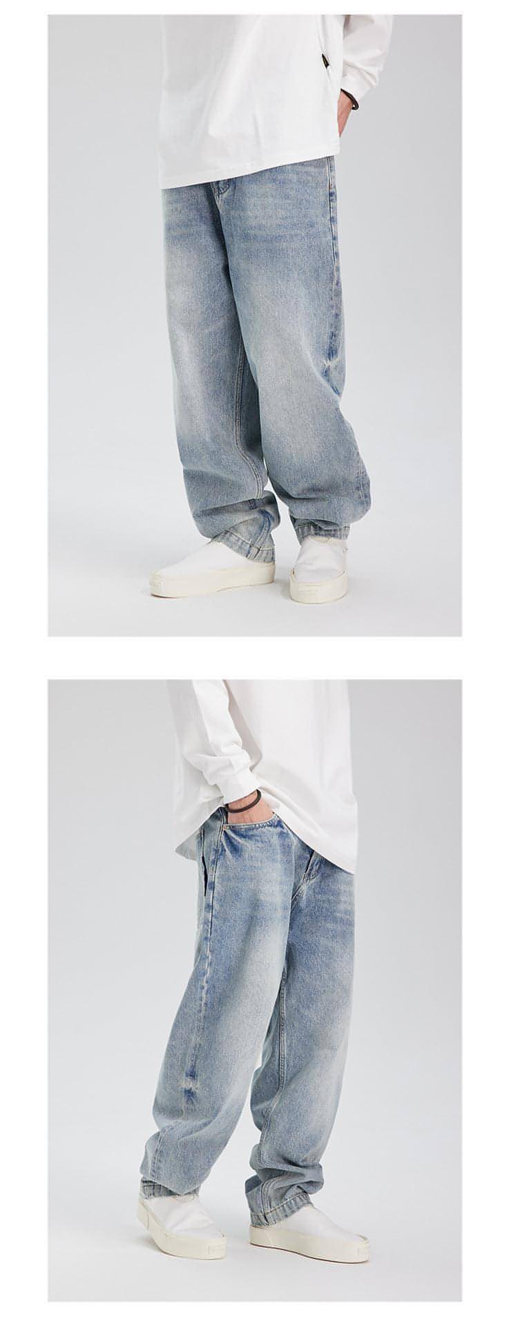 Jean Baggy Rétro Ample – Style Délavé Urbain/ wide leg jeans