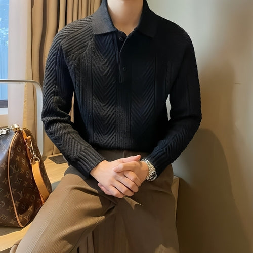 Chandail thermique col polo pour homme